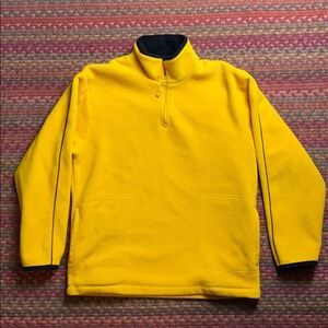 VINTAGE YELLOW FLEECE ZIP UP PULLOVER
